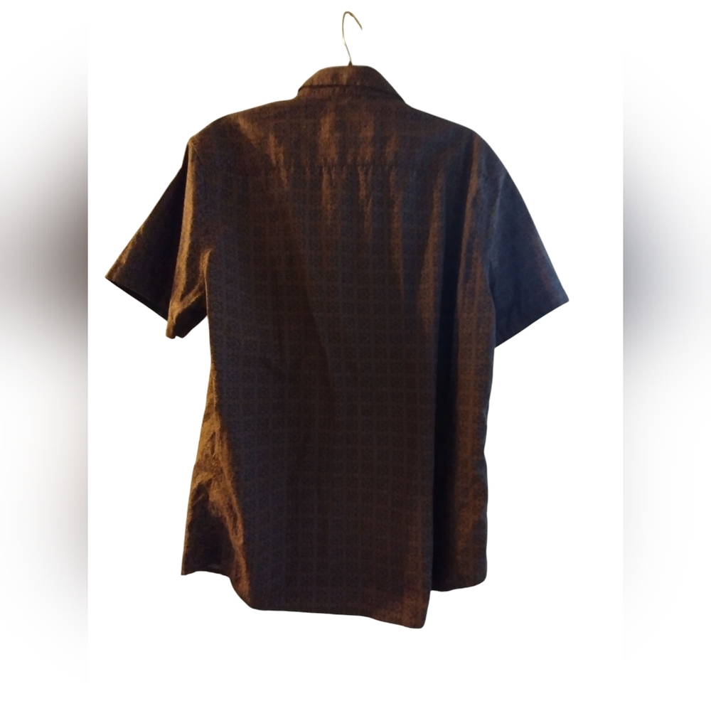 EUC Consequence Men's Brown Black Patterned Short Sleeve Button Down Shirt LG - Picture 5 of 5